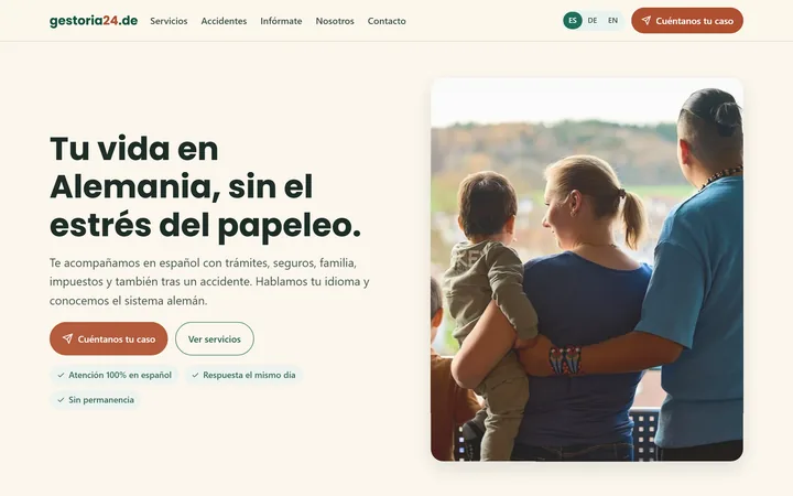 Redesign home page of gestoria24.de (concept, not yet live)